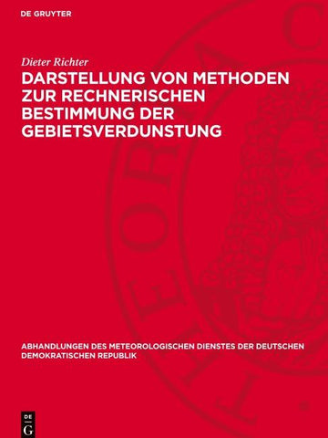 Darstellung von Methoden zur rechnerischen Bestimmung der Gebietsverdunstung