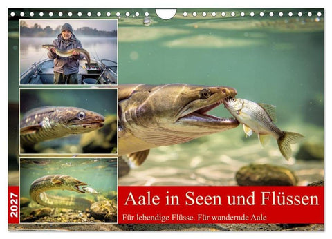 Aale in Seen und Flüssen (Wandkalender 2027 DIN A4 quer), CALVENDO Monatskalender