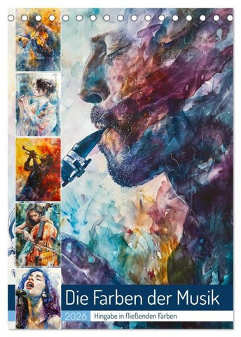 Die Farben der Musik (Tischkalender 2026 DIN A5 hoch), CALVENDO Monatskalender