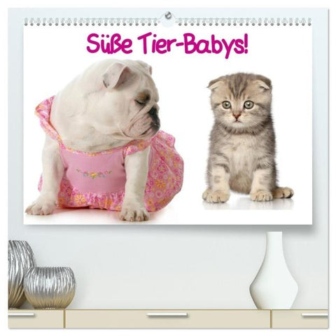 Süße Tier-Babys! (hochwertiger Premium Wandkalender 2026 DIN A2 quer), Kunstdruck in Hochglanz