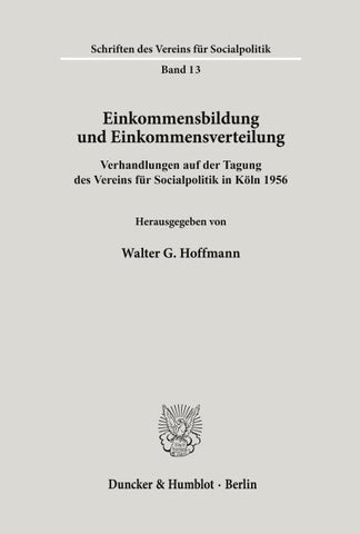 Einkommensbildung und Einkommensverteilung.