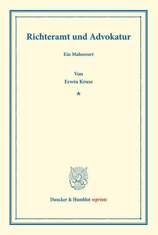 Richteramt und Advokatur.