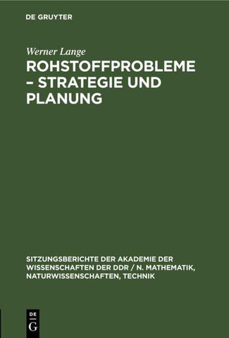 Rohstoffprobleme – Strategie und Planung