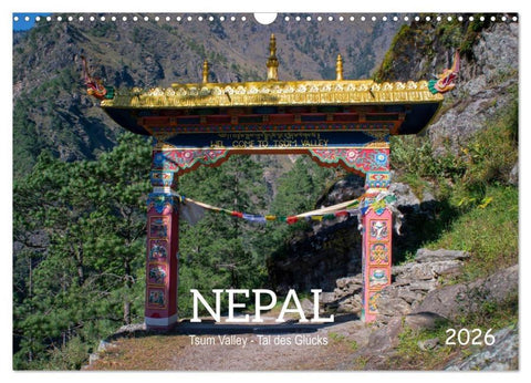 Nepal Tsum Valley - Tal des Glücks (Wandkalender 2026 DIN A3 quer), CALVENDO Monatskalender