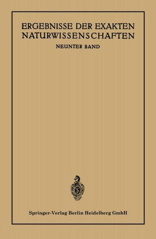 Ergebnisse der Exakten Naturwissenschaften