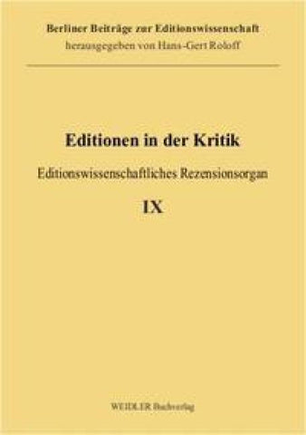 Editionen in der Kritik 9