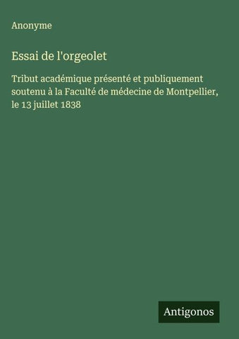 Essai de l'orgeolet