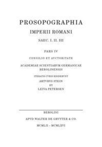 Prosopographia Imperii Romani Saec I, II, III / [G - I]