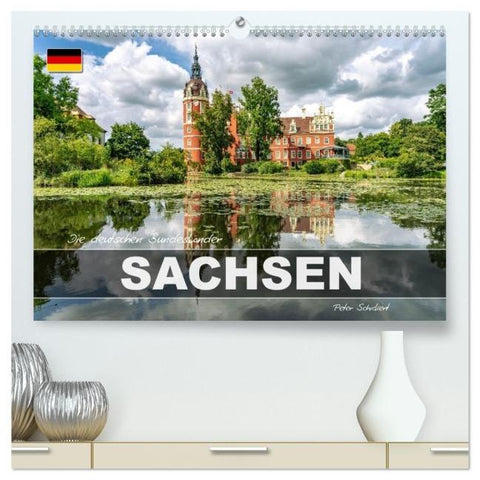 Die deutschen Bundesländer - Sachsen (hochwertiger Premium Wandkalender 2026 DIN A2 quer), Kunstdruck in Hochglanz