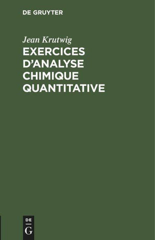 Exercices d’analyse chimique quantitative