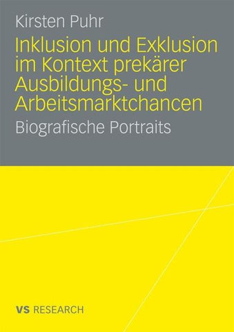 Inklusion und Exklusion im Kontext prekärer Ausbildungs- und Arbeitsmarktchancen