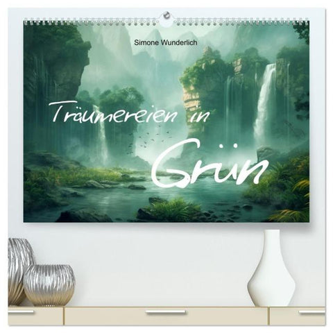 Träumereien in Grün (hochwertiger Premium Wandkalender 2026 DIN A2 quer), Kunstdruck in Hochglanz