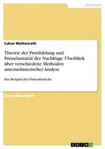 Theorie der Preisbildung und Preiselastizität der Nachfrage. Überblick über verschiedene Methoden unternehmerischer Analyse