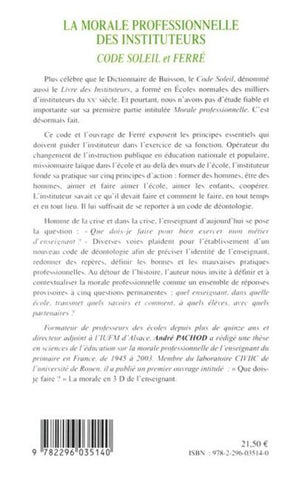 La morale professionnelle des instituteurs