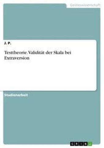 Testtheorie. Validität der Skala bei Extraversion