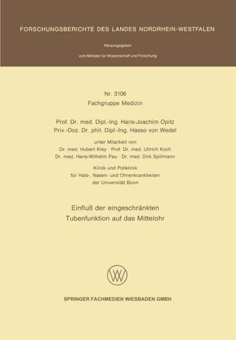 Einfluß der eingeschränkten Tubenfunktion auf das Mittelohr