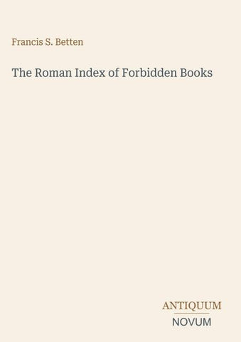 The Roman Index of Forbidden Books