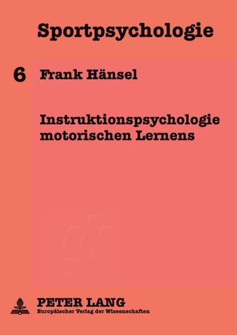 Instruktionspsychologie motorischen Lernens