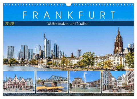Frankfurt - Wolkenkratzer und Tradition (Wandkalender 2026 DIN A3 quer), CALVENDO Monatskalender