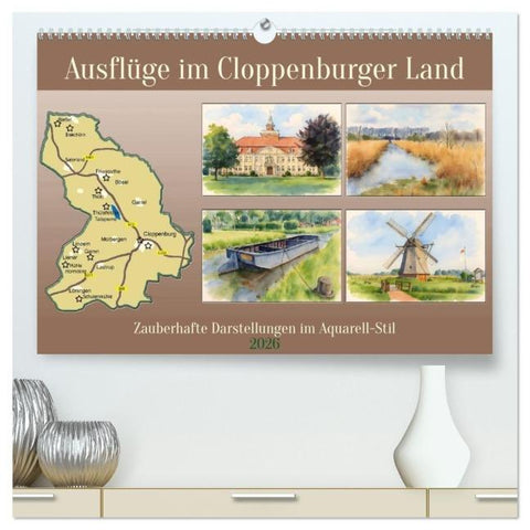 Ausflüge im Cloppenburger Land (hochwertiger Premium Wandkalender 2026 DIN A2 quer), Kunstdruck in Hochglanz