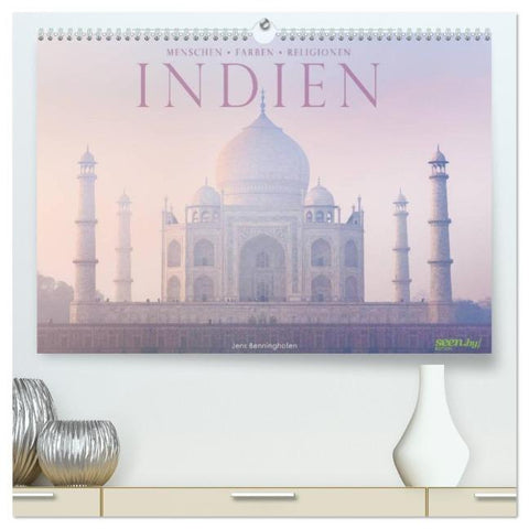 Indien: Menschen • Farben • Religionen (hochwertiger Premium Wandkalender 2026 DIN A2 quer), Kunstdruck in Hochglanz