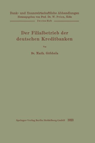 Der Filialbetrieb der deutschen Kreditbanken