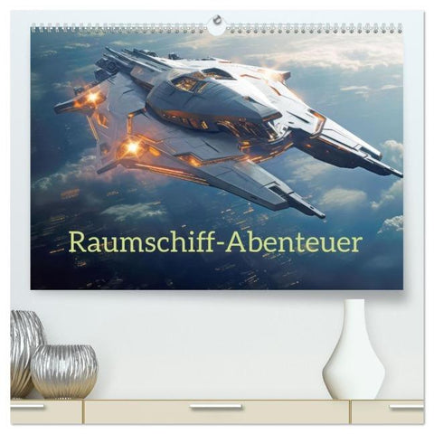 Raumschiff-Abenteuer (hochwertiger Premium Wandkalender 2026 DIN A2 quer), Kunstdruck in Hochglanz