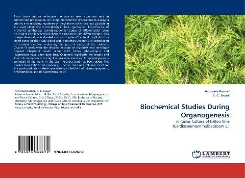 Biochemical Studies During Organogenesis