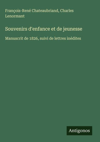 Souvenirs d'enfance et de jeunesse