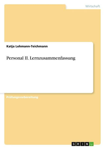 Personal II. Lernzusammenfassung