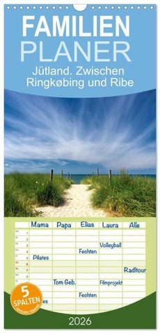 Familienplaner 2026 - Jütland. Zwischen Ringkøbing und Ribe mit 5 Spalten (Wandkalender, 21 x 45 cm) CALVENDO