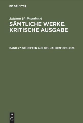 Schriften aus den Jahren 1820–1826