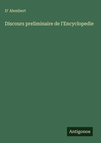 Discours preliminaire de l'Encyclopedie