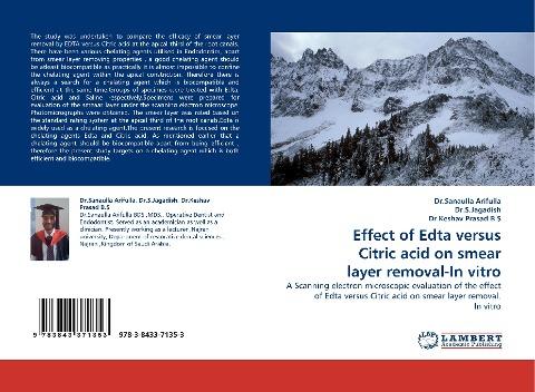 Effect of Edta versus Citric acid on smear layer removal-In vitro