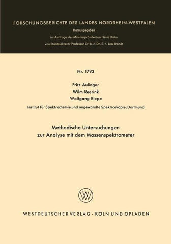Methodische Untersuchungen zur Analyse mit dem Massenspektrometer