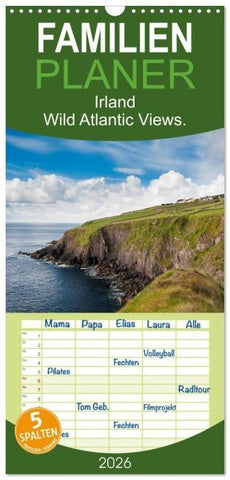 Familienplaner 2026 - Irland. Wild Atlantic Views. mit 5 Spalten (Wandkalender, 21 x 45 cm) CALVENDO