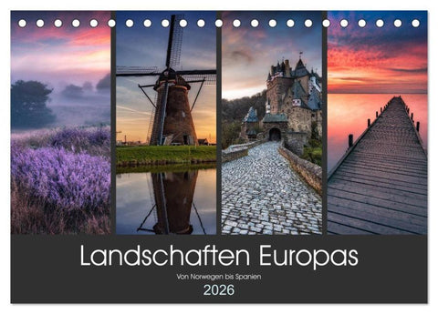 Landschaften Europas (Tischkalender 2026 DIN A5 quer), CALVENDO Monatskalender