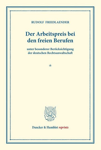 Der Arbeitspreis bei den freien Berufen
