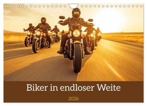 Biker in unendlicher Weite (Wandkalender 2026 DIN A4 quer), CALVENDO Monatskalender
