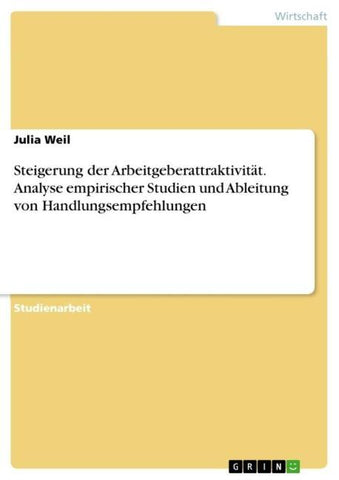 Steigerung der Arbeitgeberattraktivität. Analyse empirischer Studien und Ableitung von Handlungsempfehlungen