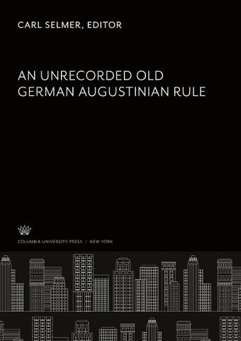 An Unrecorded Old German Augustinian Rule