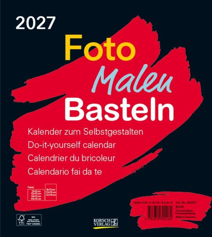 Foto-Malen-Basteln Bastelkalender schwarz 2027