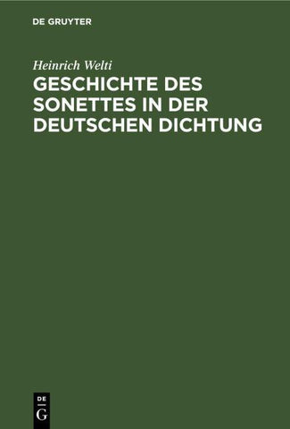 Geschichte des Sonettes in der Deutschen Dichtung