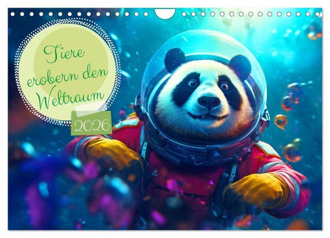 Tiere erobern den Weltraum (Wandkalender 2026 DIN A4 quer), CALVENDO Monatskalender