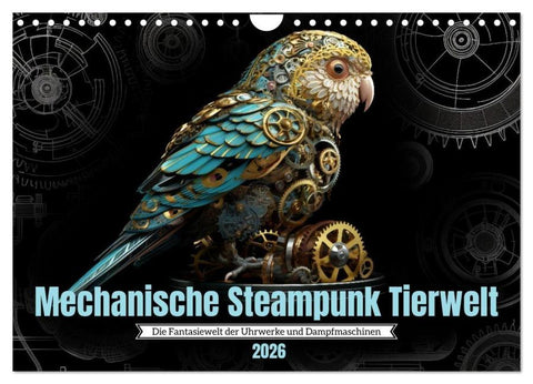 Mechanische Steampunk Tierwelt (Wandkalender 2026 DIN A4 quer), CALVENDO Monatskalender