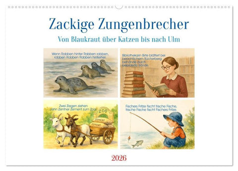 Zackige Zungenbrecher (Wandkalender 2026 DIN A2 quer), CALVENDO Monatskalender