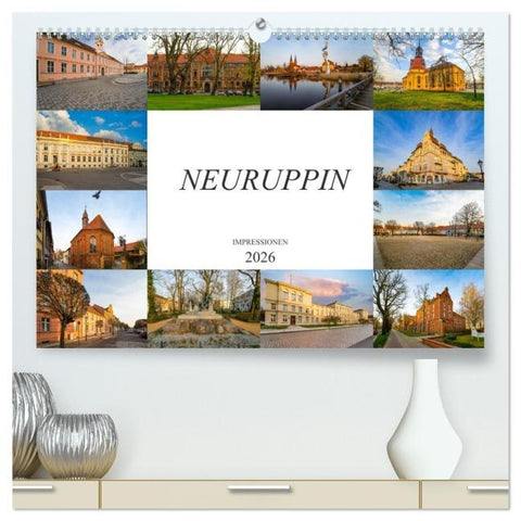 Neuruppin Impressionen (hochwertiger Premium Wandkalender 2026 DIN A2 quer), Kunstdruck in Hochglanz