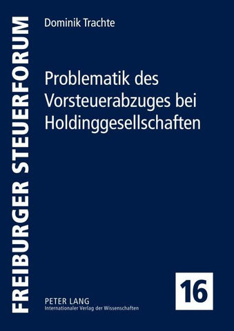 Problematik des Vorsteuerabzuges bei Holdinggesellschaften