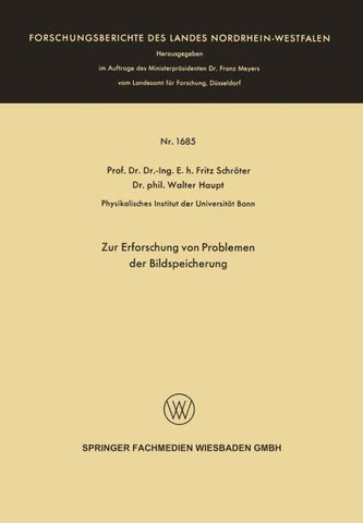 Zur Erforschung von Problemen der Bildspeicherung