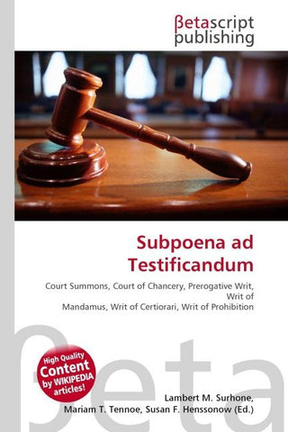 Subpoena ad Testificandum